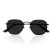 Hexagon black polarized lenses sunglasses