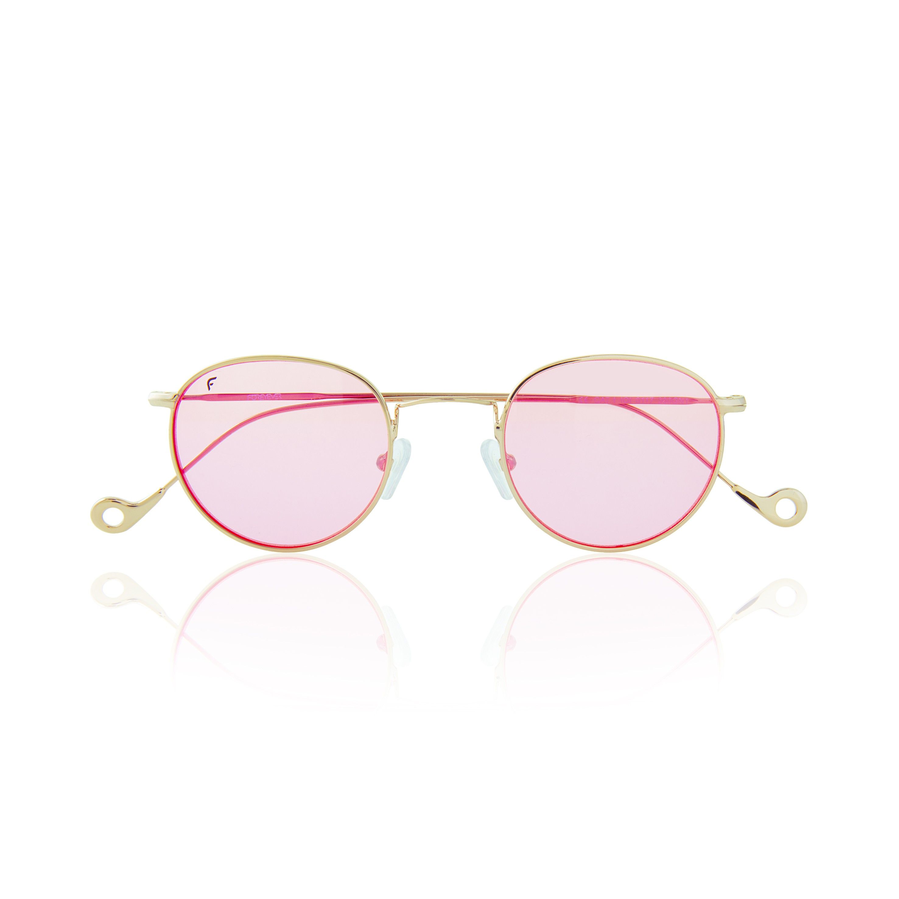 Occhiali Da Sole Donna Polarizzati – Montatura Dorata E Lenti Rosa A Specchio – Design Retrò Da Pilota